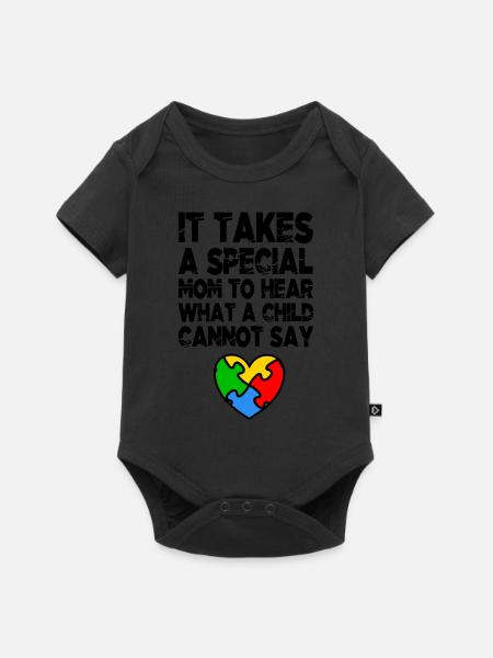 AUTISMUS SPECIAL MOM Autism Awareness Geschenk - Baby Premium Kurzarmbody - Schwarz