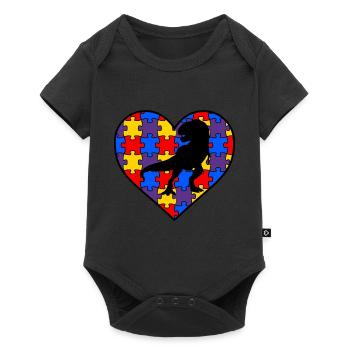 AUTISM AWARENESS DINO autisme cadeau autiste - Body à manches courtes Premium Bébé - noir - Devant