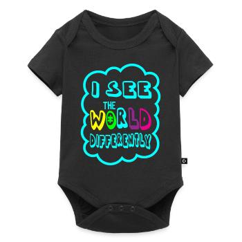 LE MONDE DE L'AUTISME EST DIFFÉRENT Cadeau pour les personnes autistes - Body à manches courtes Premium Bébé - noir - Devant