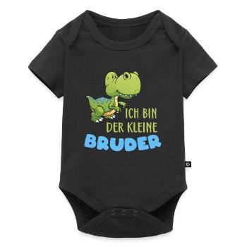 Cadeaux frères et soeurs Little Brother Dino T Rex - Body à manches courtes Premium Bébé - noir - Devant