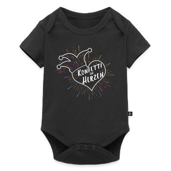 Konfetti im Herzen Fasching Karneval Spruch Kostüm - Baby Premium Kurzarmbody - Schwarz - Vorne