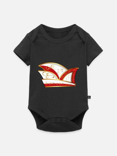 KOMITEEMÜTZE ROT WEISS KARNEVAL Narrenkappe - Baby Premium Kurzarmbody - Schwarz
