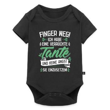 Finger weg! Ich habe eine verrückte Tante - Baby - - Baby Premium Kurzarmbody - Schwarz - Vorne