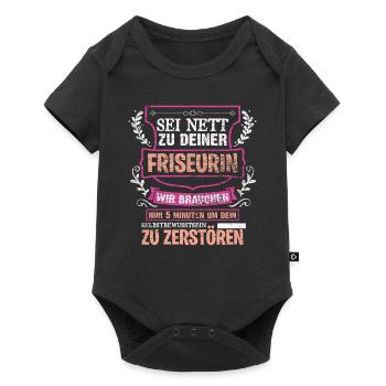 Friseurin - Baby Premium Kurzarmbody - Schwarz - Vorne
