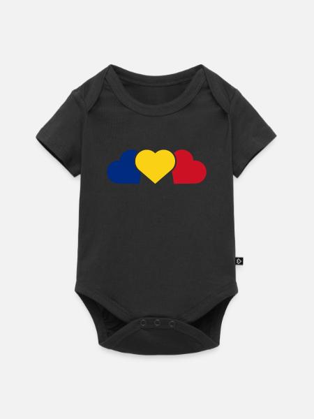 Rumänien - Baby Premium Kurzarmbody - Schwarz