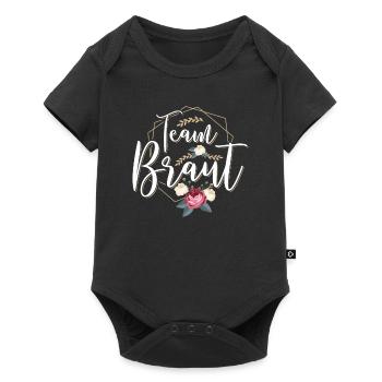 Team Braut - Junggesellinnenabschied Crew Blumen - Baby Premium Kurzarmbody - Schwarz - Vorne