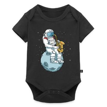 Saxophone Shirt Hommes Astronaut Moon Jazz Music - Body à manches courtes Premium Bébé - noir - Devant