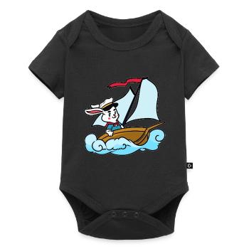 Segeln Kaninchen Kinder - Baby Premium Kurzarmbody - Schwarz - Vorne