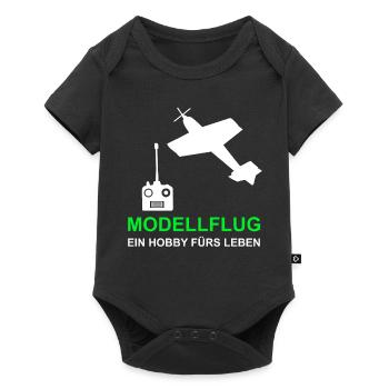 Modellflug Hobby Modellflieger Flieger - Baby Premium Kurzarmbody - Schwarz - Vorne
