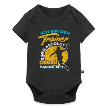 Handball Trainer - Baby Premium Kurzarmbody - Schwarz - Vorne