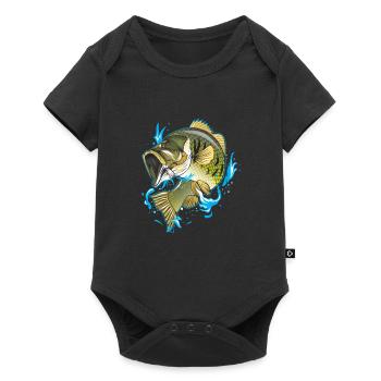 Fish Fishing Trout Petri Heil Funny Gift - Baby Premium short-sleeve bodysuit - black - Front