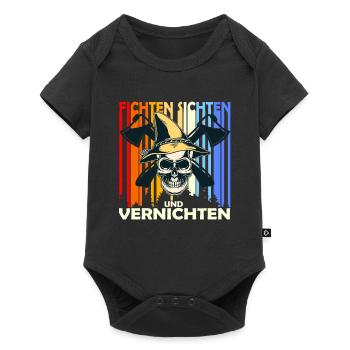 Fichten Sichten Und Vernichten Förster Holzfäller - Baby Premium Kurzarmbody - Schwarz - Vorne