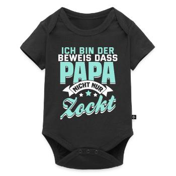 Lustiger Papa Spruch Zocker Videospiel Geschenk - Baby Premium Kurzarmbody - Schwarz - Vorne