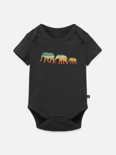 éléphant - Body à manches courtes Premium Bébé - noir