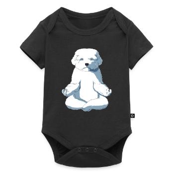 Malteser Hund - Baby Premium Kurzarmbody - Schwarz - Vorne