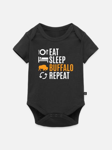 Büffel - Baby Premium Kurzarmbody - Schwarz