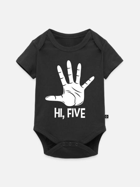 Hi Five, high five hand geste 5 fünf geschenk - Baby Premium Kurzarmbody - Schwarz