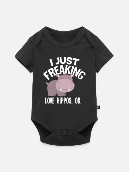 Nilpferd - Baby Premium Kurzarmbody - Schwarz