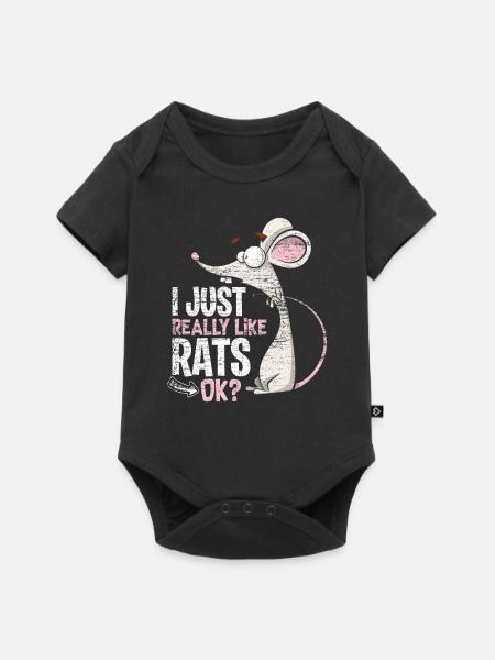 Ratte Liebe - Baby Premium Kurzarmbody - Schwarz