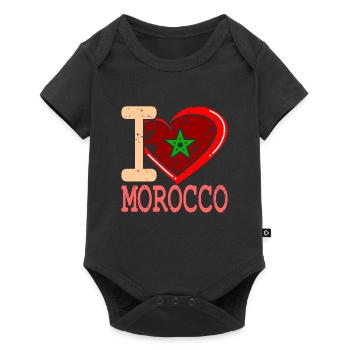 Marokko - Baby Premium Kurzarmbody - Schwarz - Vorne