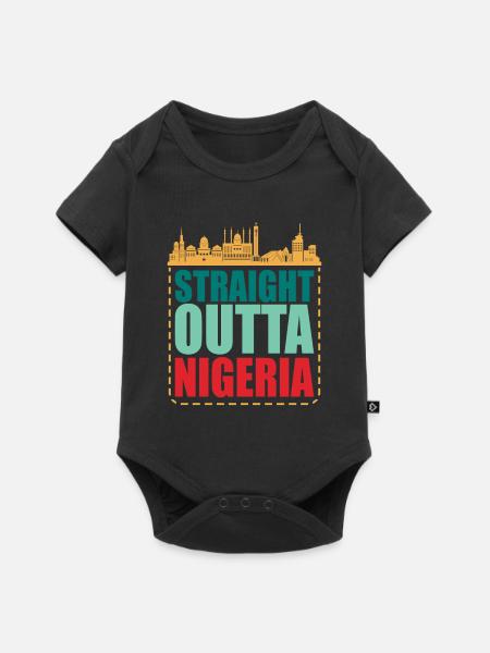 Nigeria - Baby Premium Kurzarmbody - Schwarz