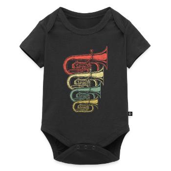 Rétro tuba - Body à manches courtes Premium Bébé - noir - Devant