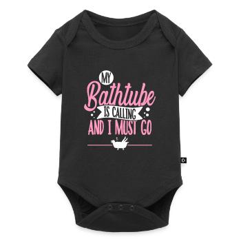 bathtub - Baby Premium short-sleeve bodysuit - black - Front