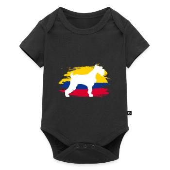 Drapeau de la Colombie et art animalier chien cadeaux - Body à manches courtes Premium Bébé - noir - Devant