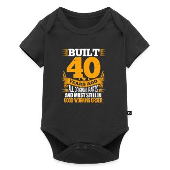 40th birthday 40 years 1980 bday gift - Baby Premium short-sleeve bodysuit - black - Front