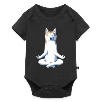 Yoga Akita Dog - Baby Premium short-sleeve bodysuit - black - Front