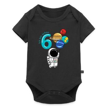 6 Jahre Astronaut Geburtstag - Baby Premium Kurzarmbody - Schwarz - Vorne