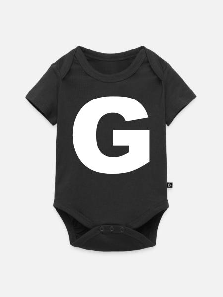 Anfangsbuchstabe Buchstabe G - Baby Premium Kurzarmbody - Schwarz