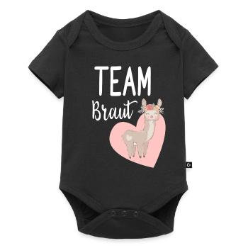 Team Braut Alpaca Lama Alpaka JGA Party Geschenk - Baby Premium Kurzarmbody - Schwarz - Vorne