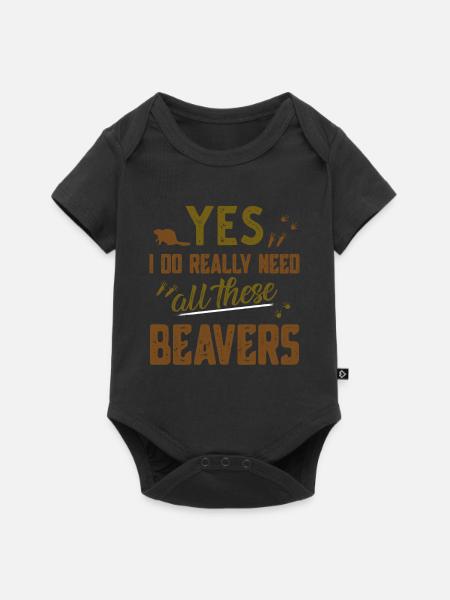 Biber - Baby Premium Kurzarmbody - Schwarz