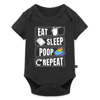 Eat Sleep Poop poop shit repeat - Baby Premium short-sleeve bodysuit - black - Front