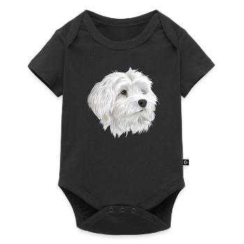 Chien maltais - Body à manches courtes Premium Bébé - noir - Devant