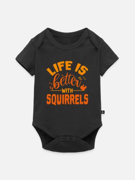Eichhörnchen - Baby Premium Kurzarmbody - Schwarz