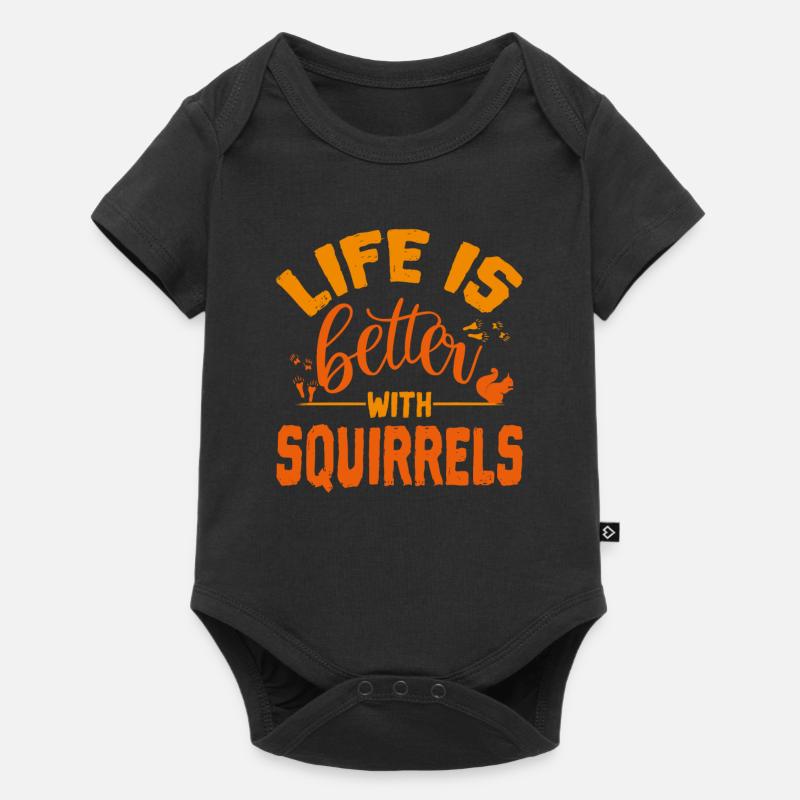 Eichhörnchen - Baby Premium Kurzarmbody - Schwarz