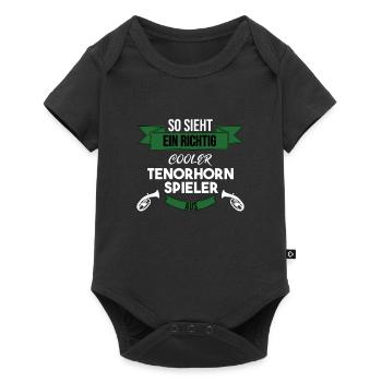 Tenorhorn Richtig Cool - Baby Premium Kurzarmbody - Schwarz - Vorne