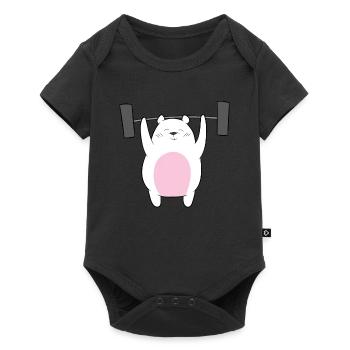 Haltérophile - l’ours polaire soulève des poids - Body à manches courtes Premium Bébé - noir - Devant