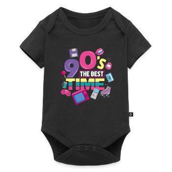 Déguisement de costume de soirée des années 90 - Body à manches courtes Premium Bébé - noir - Devant