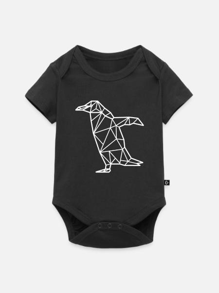 Pinguin Polygon - Baby Premium Kurzarmbody - Schwarz