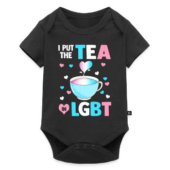 Mettez le thé dans le drapeau LGBT Trans - Body à manches courtes Premium Bébé - noir - Devant