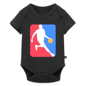 Joueur de basket-ball logo club de basket-ball - Body à manches courtes Premium Bébé - noir - Devant