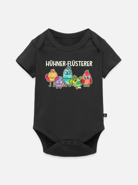 Hühner-Flüsterer Hühner Huhn Landwirt - Baby Premium Kurzarmbody - Schwarz
