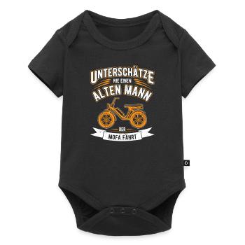 Old man grandfather moped moped gift shirt - Baby Premium short-sleeve bodysuit - black - Front
