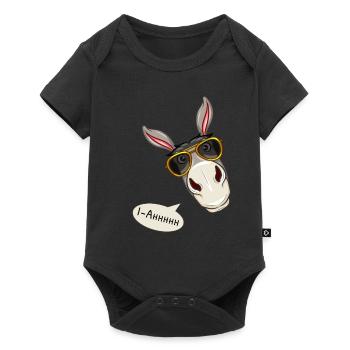 Esel mit Sonnenbrille - Baby Premium Kurzarmbody - Schwarz - Vorne