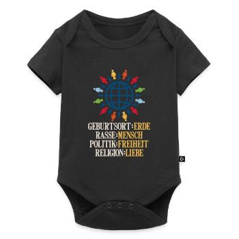 Anti Rassismus Sprüche - Baby Premium Kurzarmbody - Schwarz - Vorne