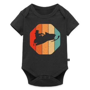 T-shirt rétro de traîneau de motoneige vintage - Body à manches courtes Premium Bébé - noir - Devant