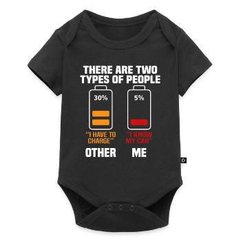Funny electric car gift - Baby Premium short-sleeve bodysuit - black - Front